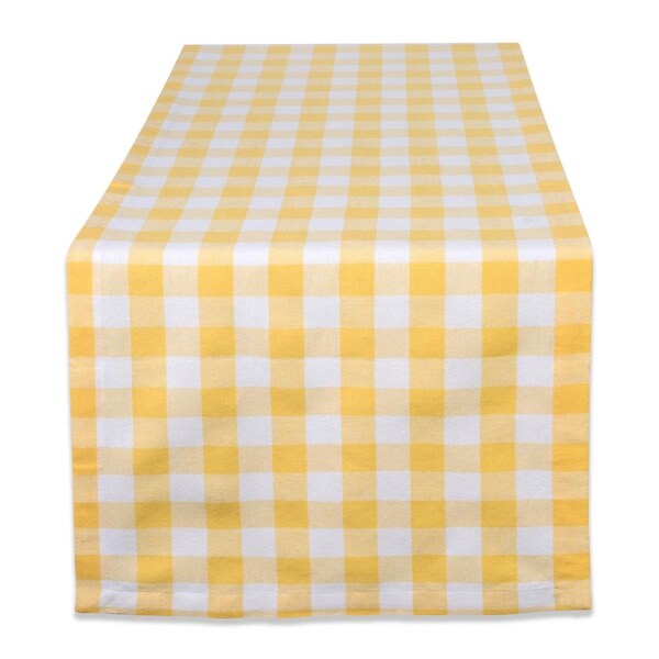 Fastfood 14 x 72 in. Yellow & White Checkers Table Runner - FA1540271