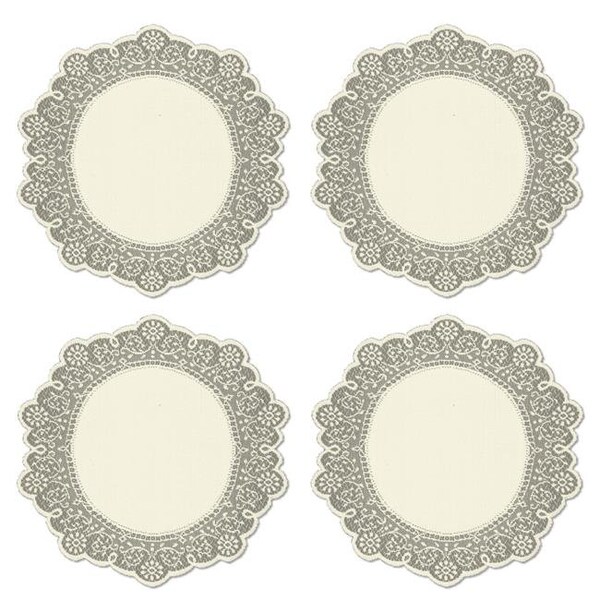 Heritage Lace Heritage Lace PR-1200E-S 12 in. Prelude Round Doilies; Ecru - Set of 4 - PR-1200E-S