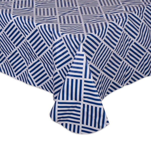 Fastfood 60 x 84 in. Grid Vinyl Tablecloth - Navy - FA2567285