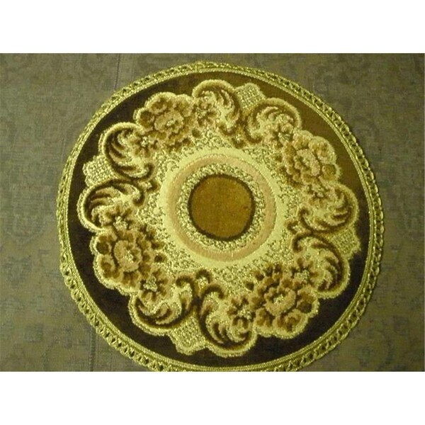 Fastfood 28 in. Begium Table Top Verona Doily, Brown - FA2570185