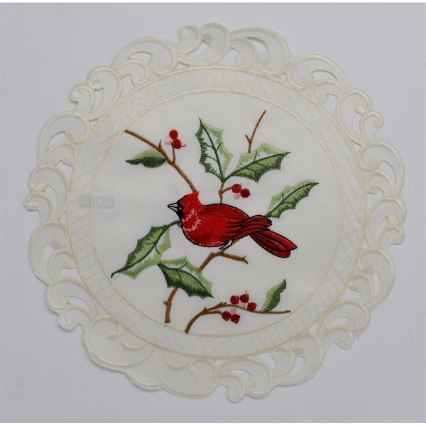 Sinobrite 12 in. Cardinal on Holy Doily - H9368-012