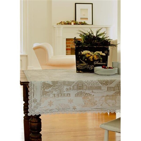 Heritage Lace Heritage Lace SR-4242W 42 x 42 in. Sleigh Ride Table Topper - SR-4242W