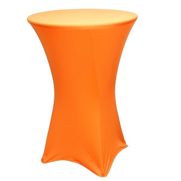 Atlas Commercial Products Spandex Fitted Stretch Table Cover for 30" Cocktail Table, Orange - SP-CTC-05