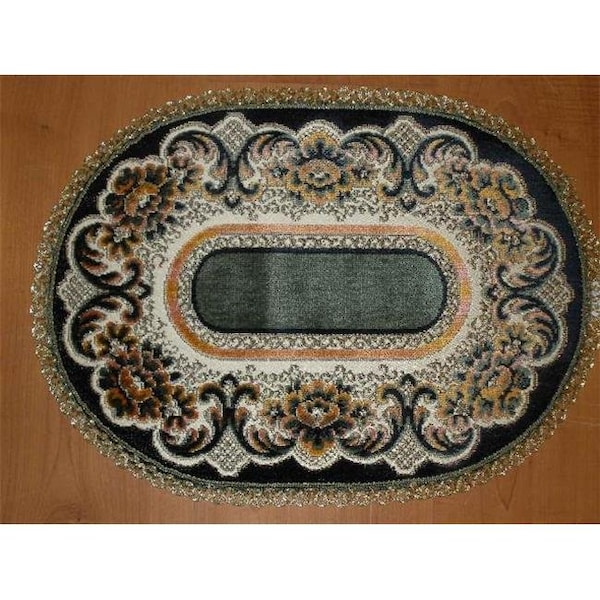 Tapestry Trading Tapestry Trading V914BL 9 x 14 in. Begium Doily Verona; Black - V914BL