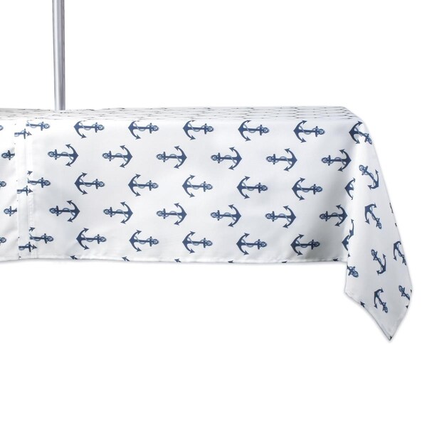 Fastfood 60 x 120 in. Anchors Print Outdoor Tablecloth With Zipper - FA2567855