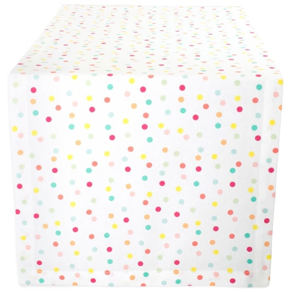 Fastfood 14 x 108 in. Multi Polka Dots Print Table Runner - FA1525271
