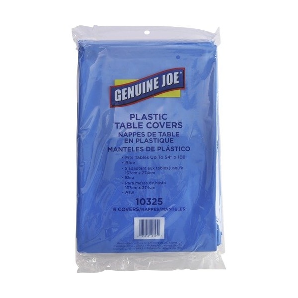 Geniune Joe TABLECOVER, PLASTC, 54X108, BE, 6PK - GJO10325
