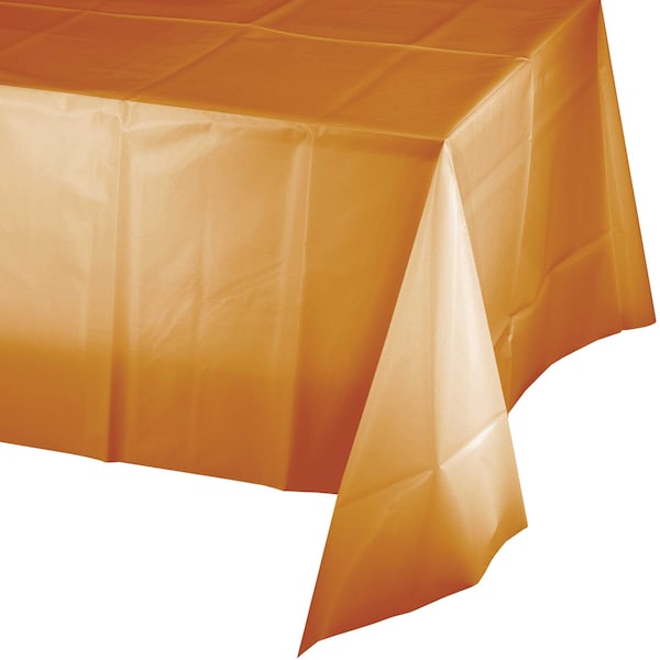 Touch Of Color 100' x 40" Pumpkin Spice Orange Plastic Banquet Roll - 323377