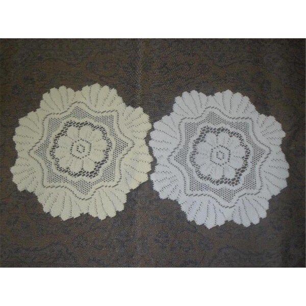 Fastfood 16 in. European Lace Doily, White - FA2570137
