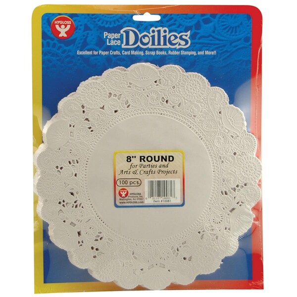 Plushdeluxe Doilies 8 White Round, 300PK - PL3480320