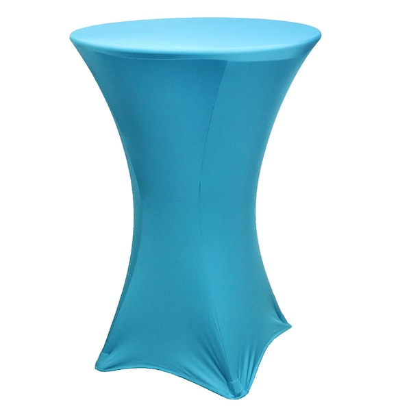 Atlas Commercial Products Spandex Fitted Stretch Table Cover for 30" Cocktail Table, Turquoise - SP-CTC-14