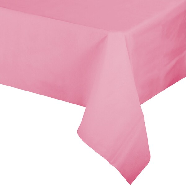 Smarty Had A Party 54 x 108 Pink Rectangular Disposable Plastic Tablecloths 96 Tablecloths, 96PK - 813270-PNK-CASE