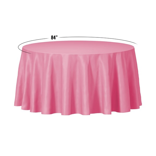 Smarty Had A Party 84 Pink Round Disposable Plastic Tablecloths 96 Tablecloths, 96PK - 823270-PNK-CASE