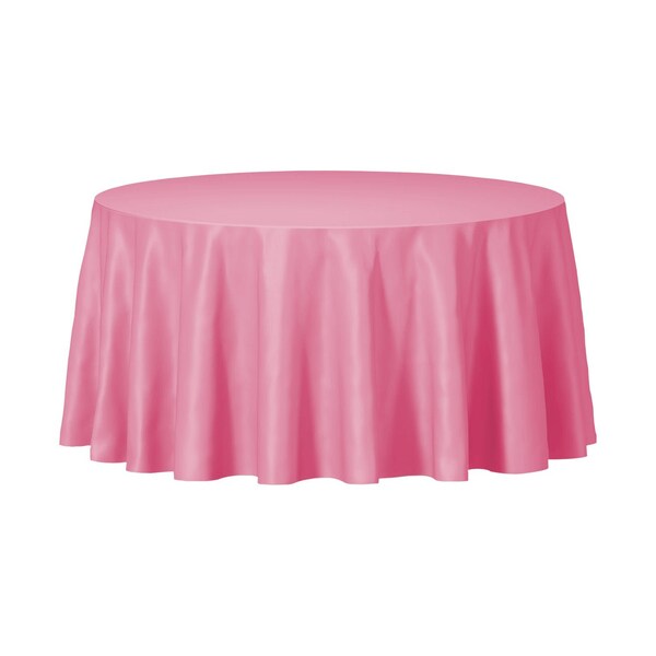 Smarty Had A Party 84 Pink Round Disposable Plastic Tablecloths 96 Tablecloths, 96PK - 823270-PNK-CASE