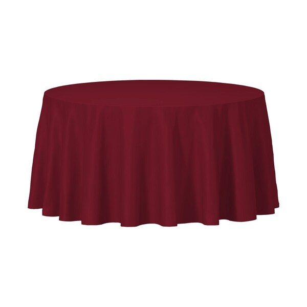 Smarty Had A Party 84 Burgundy Round Disposable Plastic Tablecloths 96 Tablecloths, 96PK - 823270-BR-CASE