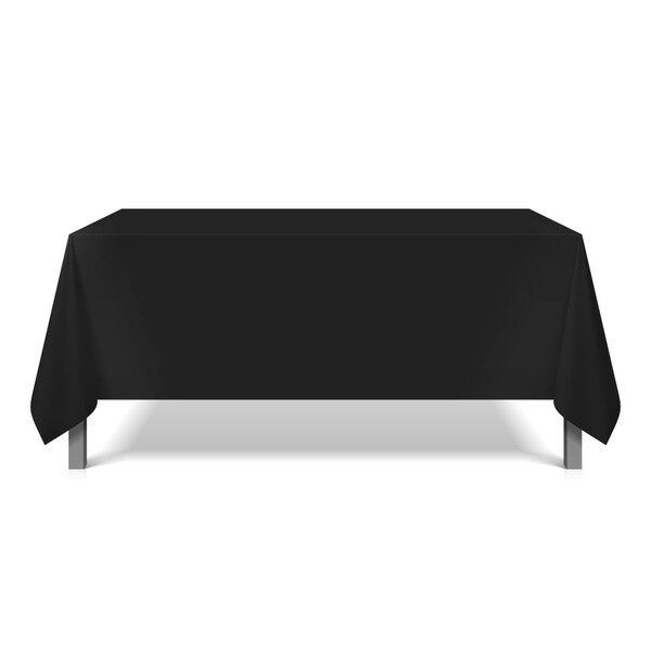 Monarch Brands Polyester Tablecloths - 85in x 85in, Black, 24PK - TL-85X85-BLACK-CS