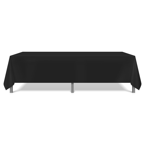 Monarch Brands Polyester Tablecloths - 52in x 114in, Black, 24PK - TL-52X114-BLACK-CS