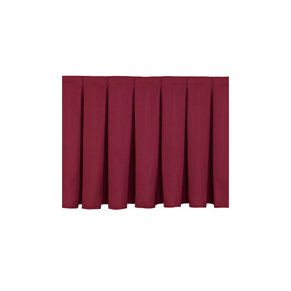 National Public Seating Stage Box Pleat Skirting, 8"H x 48"L, Burgundy - SB8-48-08