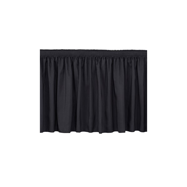 National Public Seating Stage Shirred Pleat Skirting, 8"H x 36"L, Black - SS8-36-10