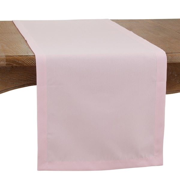 Saro 16 x 72 in. Casual Design Everyday Oblong Table Runner, Pink - 321.P1672B