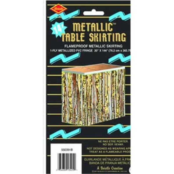 Goldengifts DDI 1907661 Packaged 1-Ply FR Metallic Table Skirting - Gold - Gold, 6PK - GO3359058