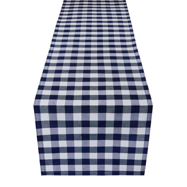 Achim Importing Achim 13 x 90 in. Buffalo Check Reversible Table Runner, Navy - BCRU90NY24