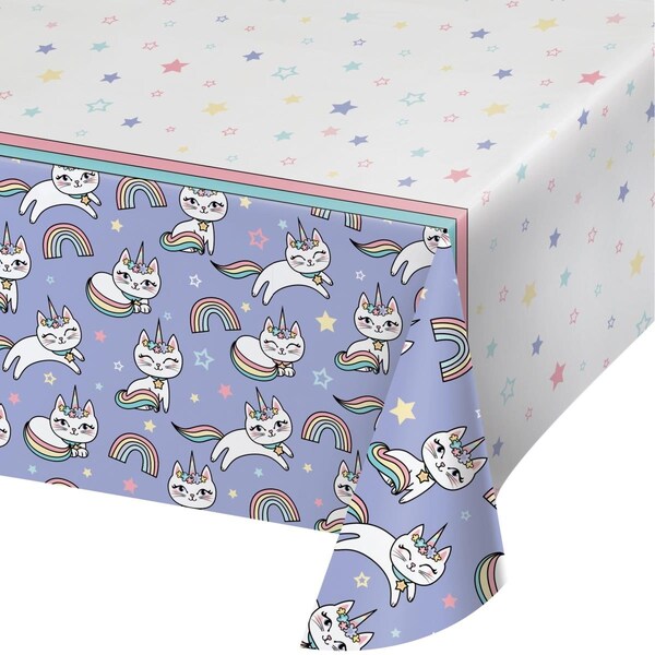 Commander In Chef 54 x 102 in. Sassy Caticorn Paper Tablecloths, 6PK - CO1558514