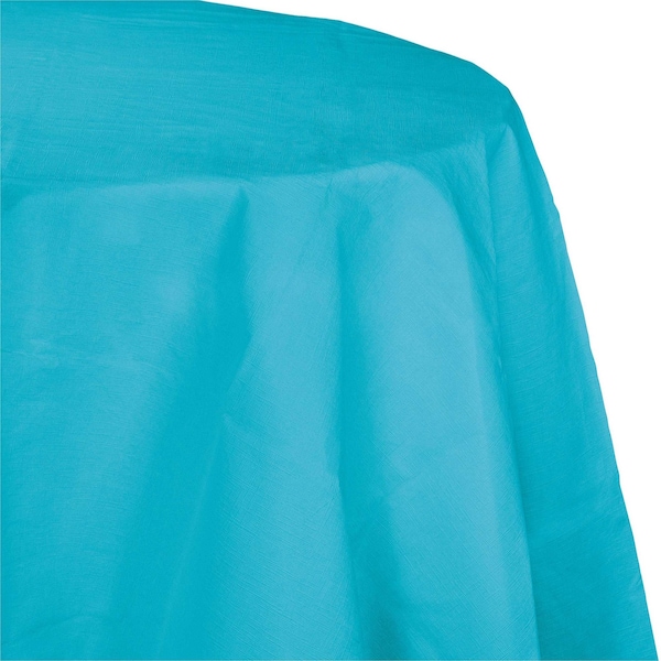 Touch Of Color Bermuda Blue Octy Round Paper Tablecloth, 82", 12PK - 923522