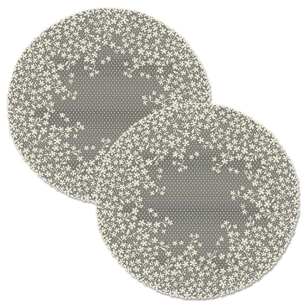 Heritage Lace 20 in. Blossom Round Doily - Ecru - Set of 2 - BL-2000E-S