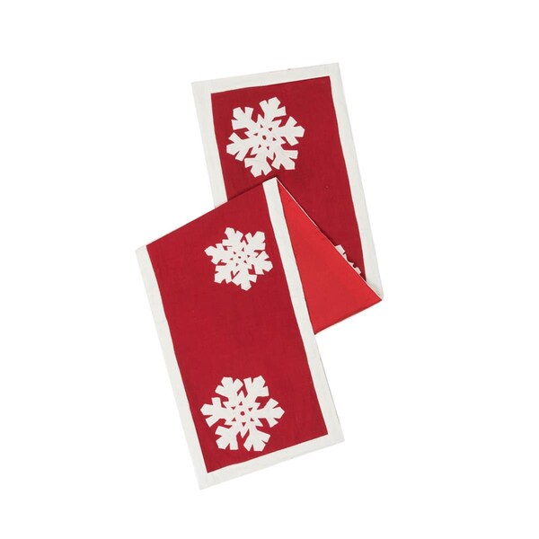 Vickerman 14 x 90 in. Felt Flakes Table Runner - Red - QTX17353
