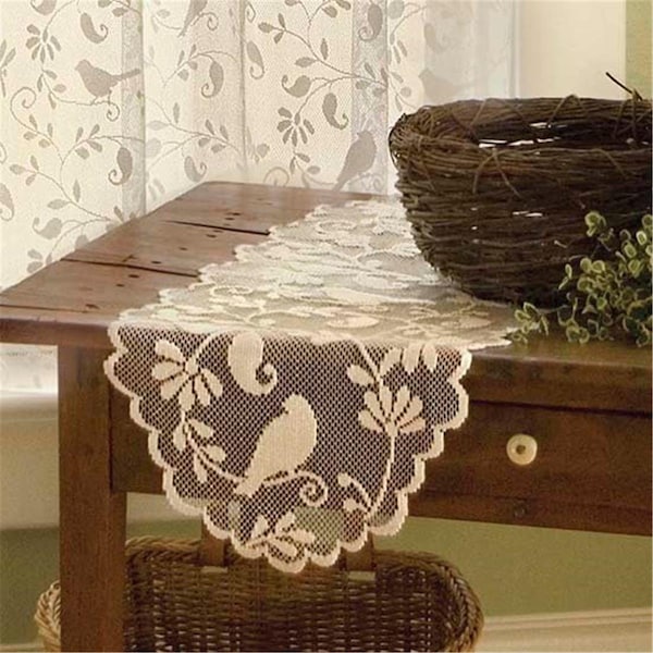 Heritage Lace 14 x 36 in. Bristol Garden Runner, White - BG-1436W