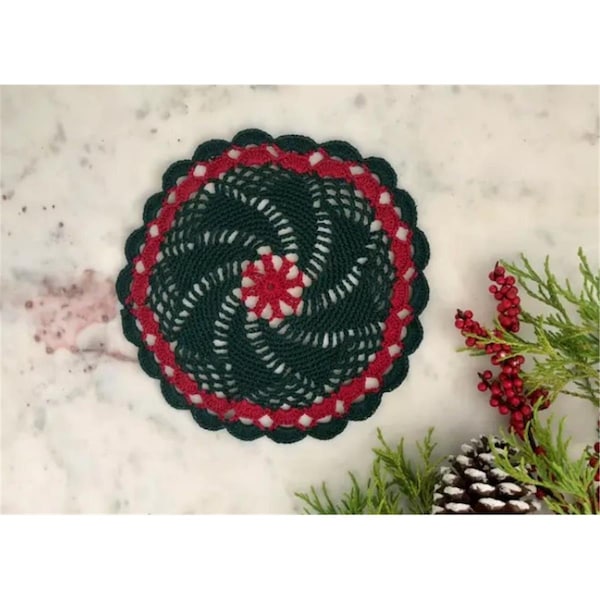 Peking Handicraft 8 in. Color Round Crochet Doily - 062001BC08