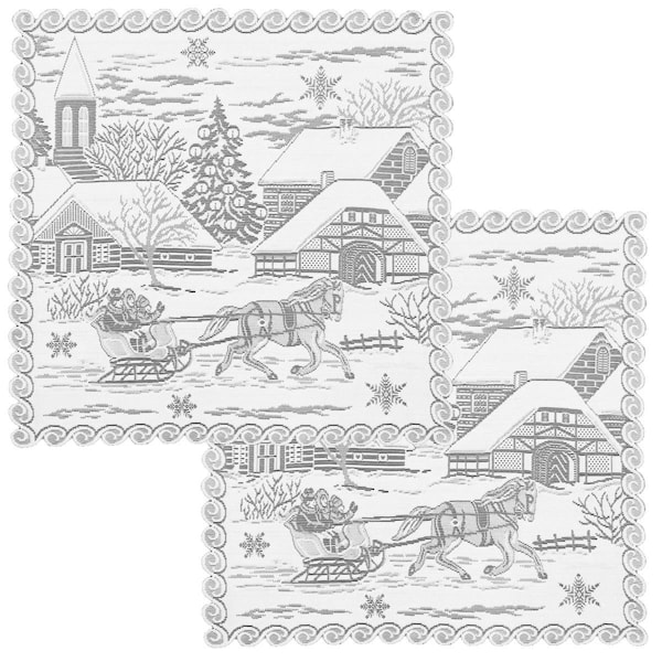 Heritage Lace 20 x 20 in. Sleigh Ride Doilies - White - Set of 2 - SR-2020W-S