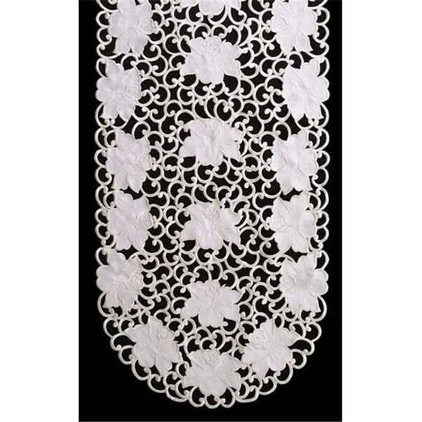 Sinobrite Sinobrite H7292 Cream Rose Round Doily; 24 in. - H7292(024)