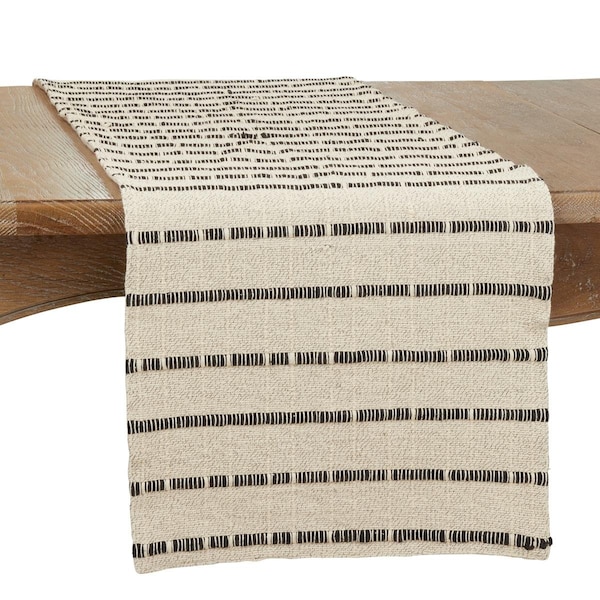Saro 16 x 72 in. Corded Oblong Table Runner, Natural - 860.N1672B