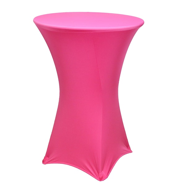 Atlas Commercial Products Spandex Fitted Stretch Table Cover for 30" Cocktail Table, Fuchsia - SP-CTC-12