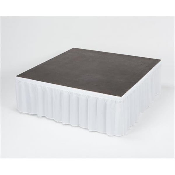 Kwik Covers Kwik Covers KSS2412-W 100 Percent Polyester High Kwik-Stage Skirt - White - KSS2412-W