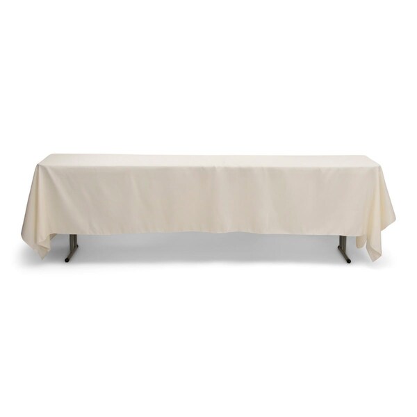 Atlas Commercial Products 60" x 126" Polyester Tablecloth, Ivory - PY-60X126-02