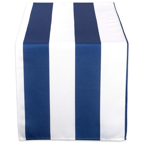 Fastfood 14 x 108 in. Nautical Blue Cabana Stripe Outdoor Table Runner - FA1536624