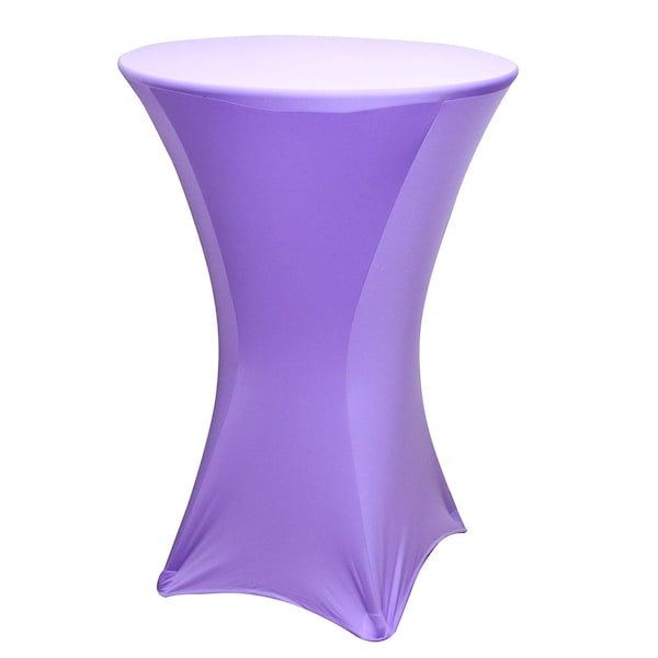 Atlas Commercial Products Spandex Fitted Stretch Table Cover for 30" Cocktail Table, Lavender - SP-CTC-15