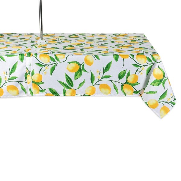Design Imports 60 x 120 in. Lemon Bliss Print Outdoor Tablecloth with Zipper - CAMZ11292