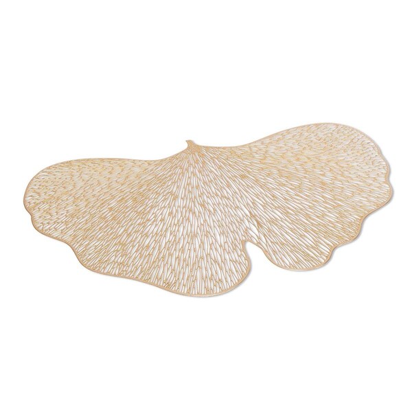 Herramienta 12 x 17.5 in. Gold Ginkgo Leaf Tablemat, Gold - HE3084073