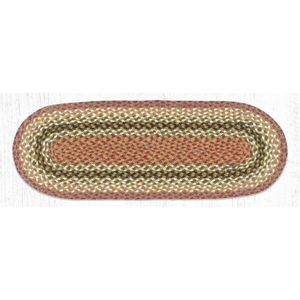 Palacedesigns C-24 Runner Jute Table Rug - Olive Burgundy & Gray - 13 x 36 in. - PA2850398
