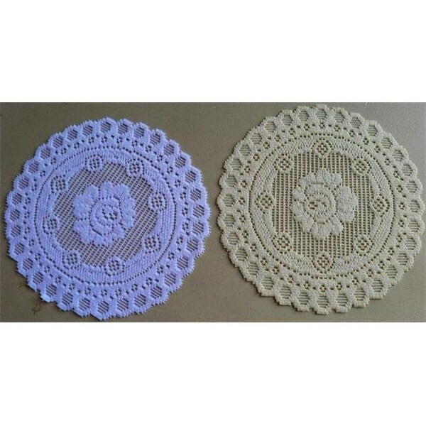 Tapestry Trading Tapestry Trading 652I1616 16 x 16 in. European Lace Doily; Ivory - 652I1616