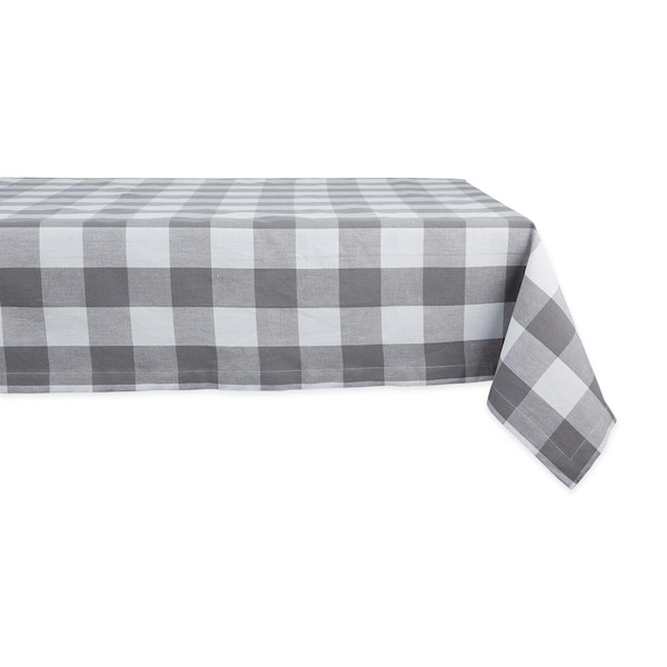 Fastfood 52 x 52 in. Grey & White Buffalo Check Tablecloth - FA2567613