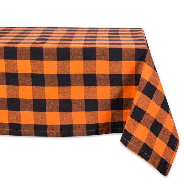 Fastfood 60 x 104 in. Orange Buffalo Check Tablecloth - FA2567333