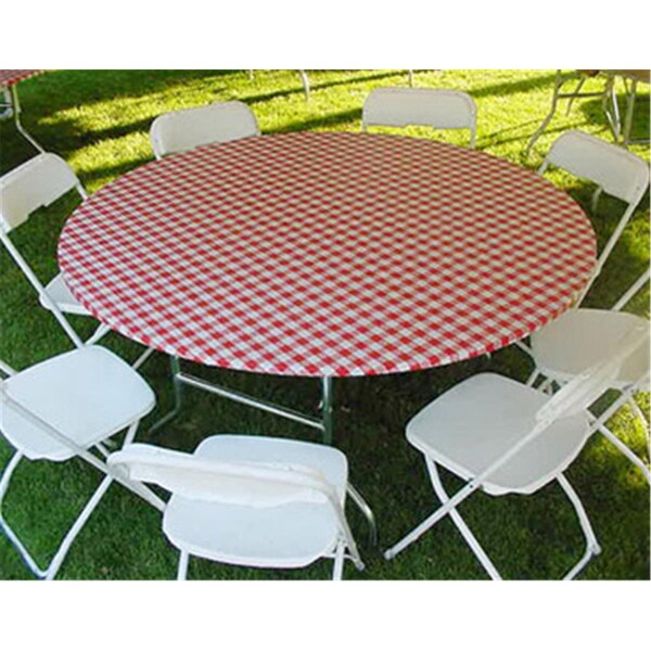Gloriousgifts 66 Inch Round Kwik-Cover- Red Gingham, 25PK - GL2606677
