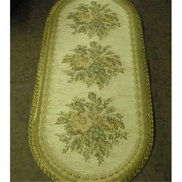 Fastfood 14 x 20 in. Begium Doily Anika Table Runner, Blue - FA2570154