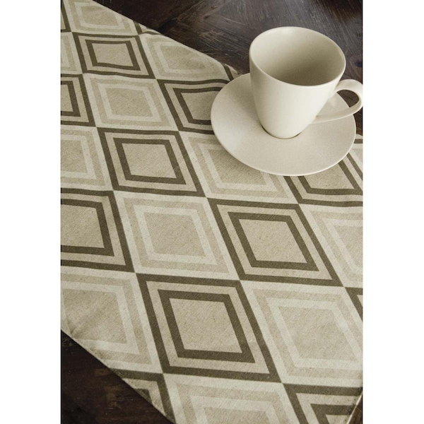 Heritage Lace Diamond Linen 13 x 54 in. Runner - Flax - DI-1354X