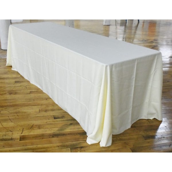 Atlas Commercial Products 90" x 156" Polyester Tablecloth, White - PY-90X156-01